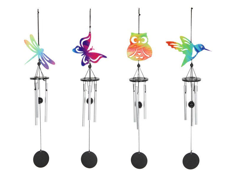 Dragonfly/Butterfly/Hummingbird/Owl Multi Colour Metal Wind Chime